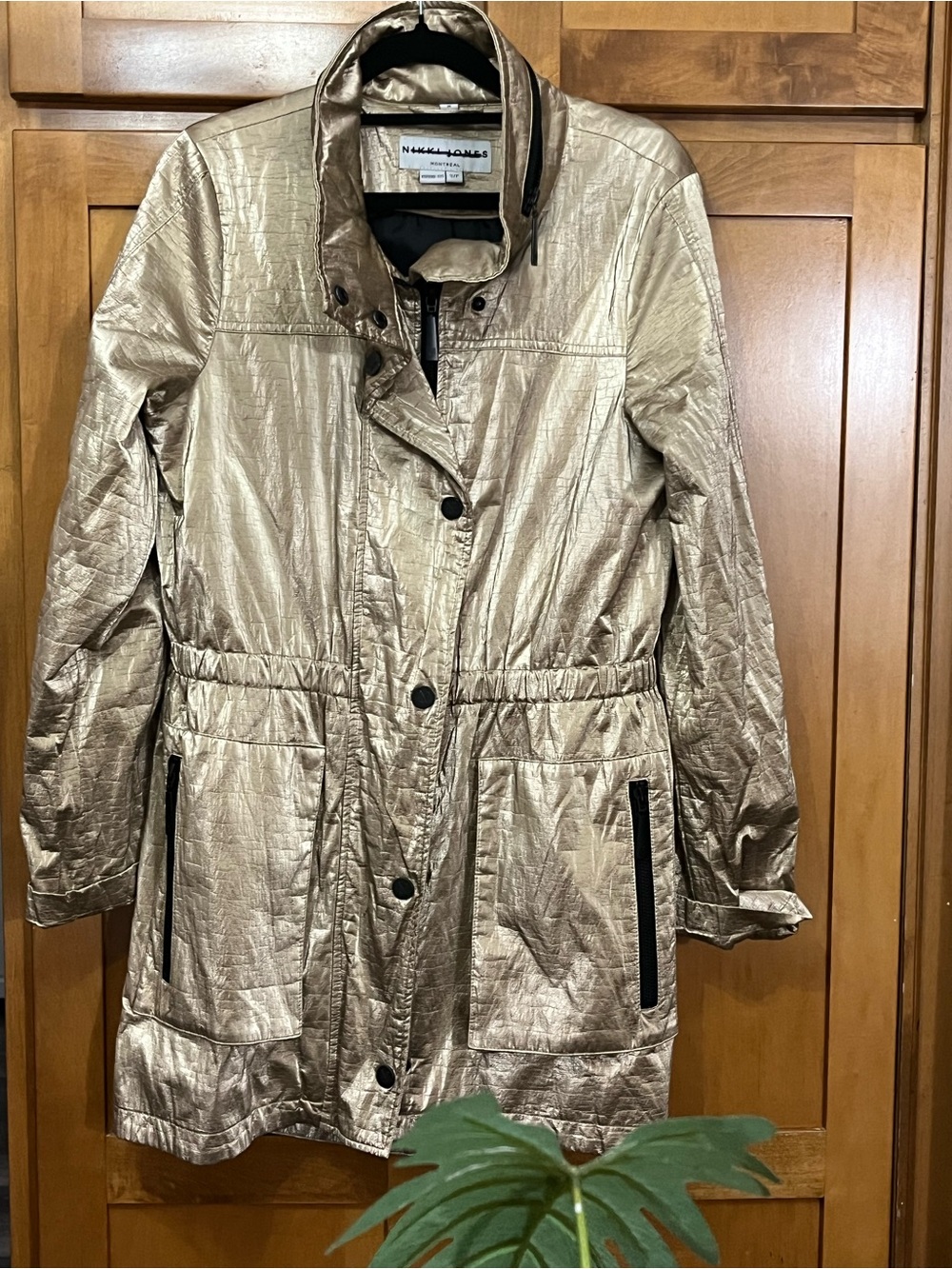 NIKKI JONES MONTREAL Metallic Gold Jacket Parka Coat | Size S Small - Picture 5 of 12